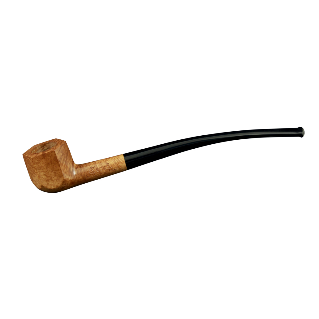 Pipe Mini Liseuse 25 Naturelle en bruyère, fourneau hexagonal, tuyau légèrement cintré