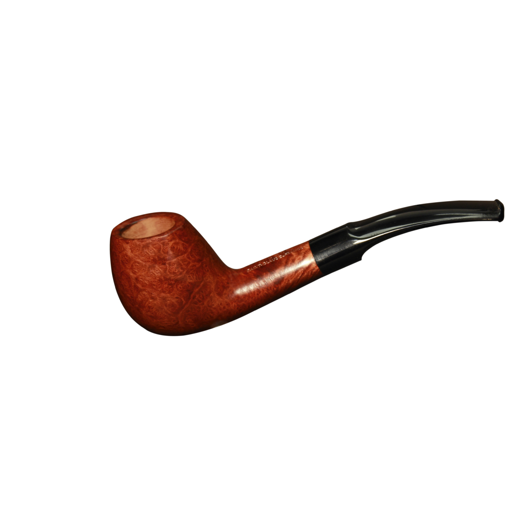 Pipe Plume 192 Bordeaux en bruyère, forme apple courbée, tige ovale