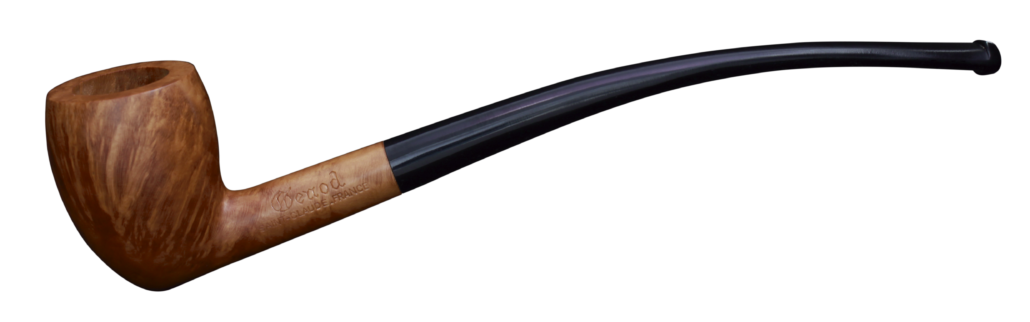 Pipe Mini Liseuse 06 Naturelle en bruyère, forme pickaxe courbe
