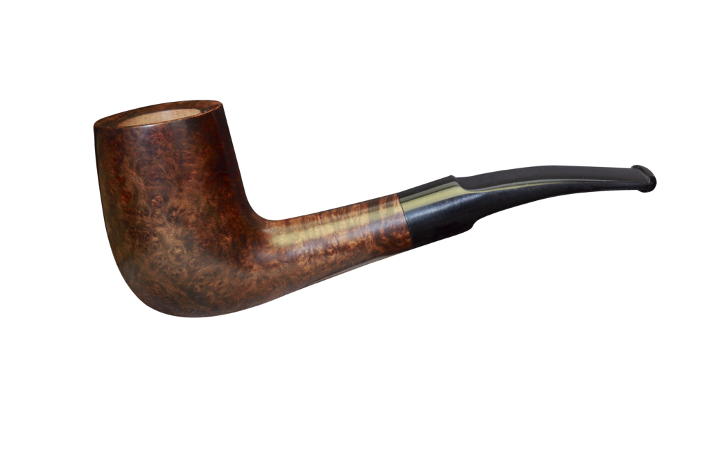 Pipe Chamois 165 en bruyère, forme demi-courbe, tige ovale