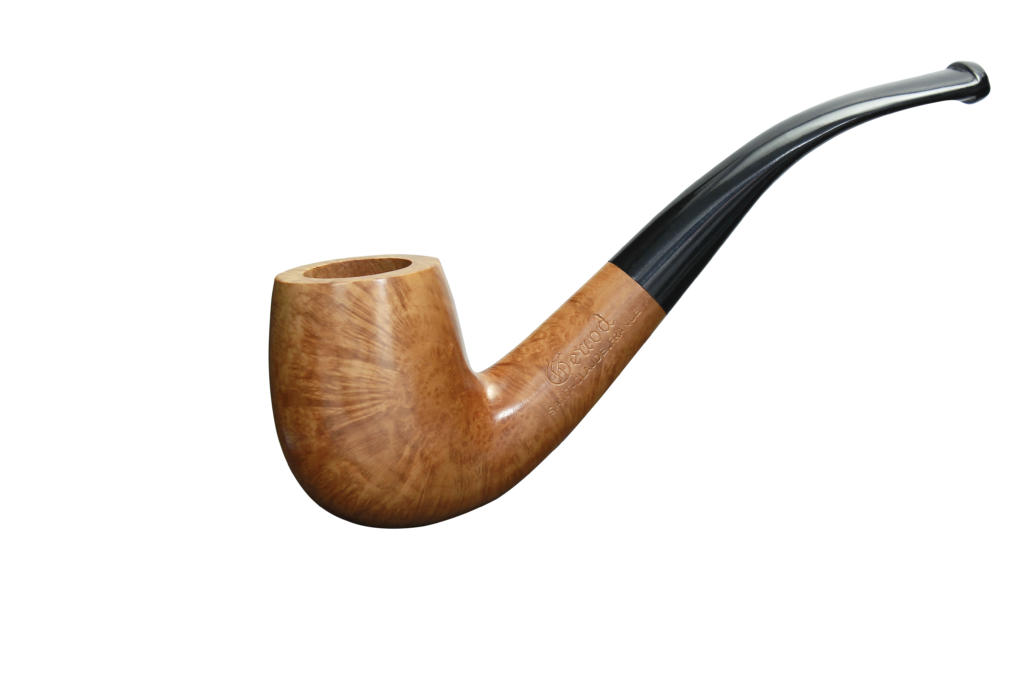 Pipe Plume Naturelle 100 en bruyère, forme billard courbe