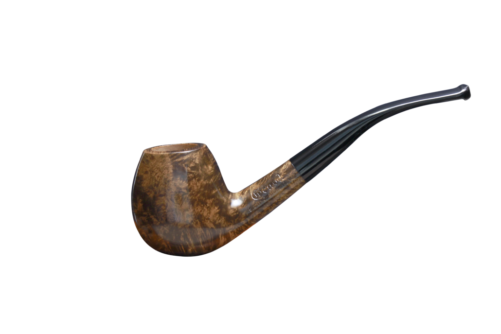 Pipe Plume 110 Brune en bruyère, forme apple courbe